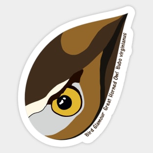 Great Horned Owl (Small Text) Sticker